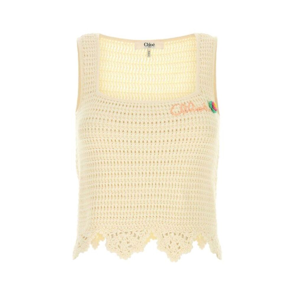 Chloe Women Cream Crochet Top